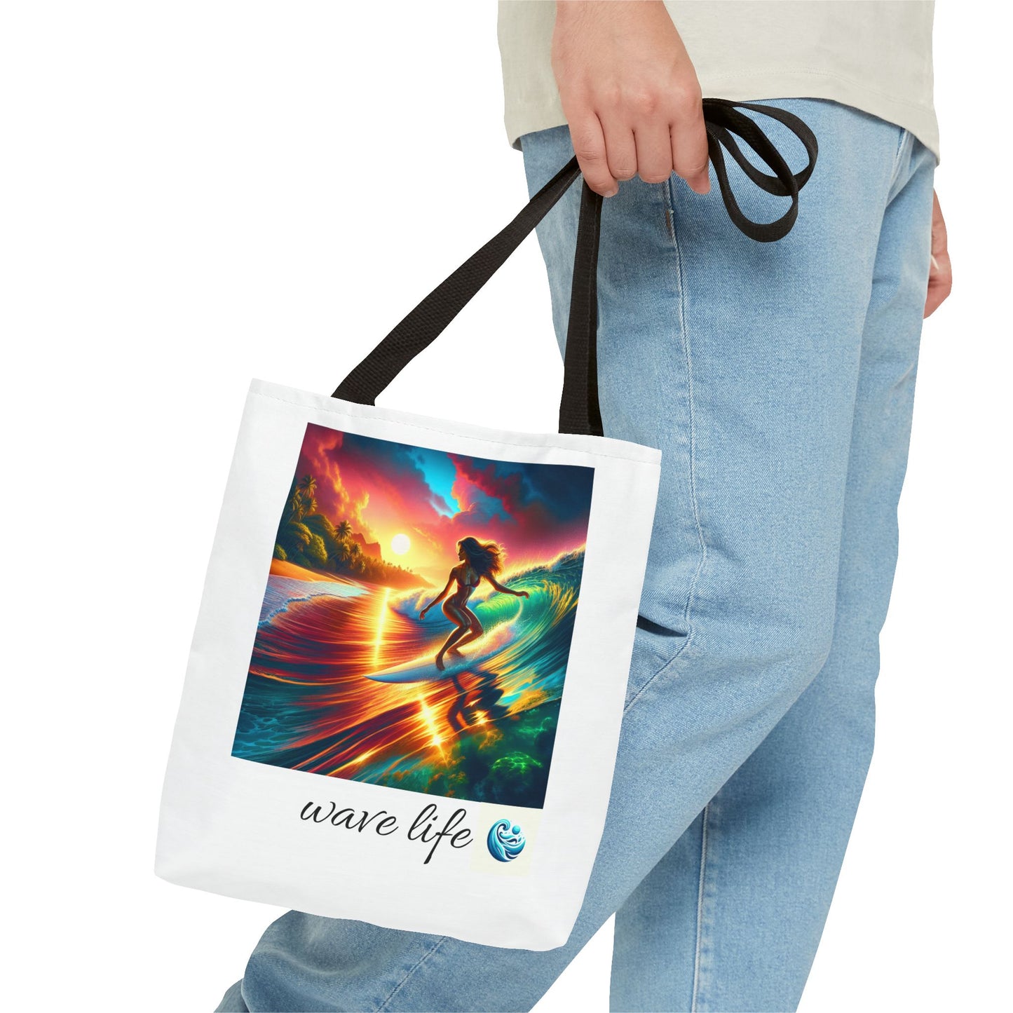 Wave Life Surfing Tote Bag - Perfect for Beach Lovers & Everyday Use