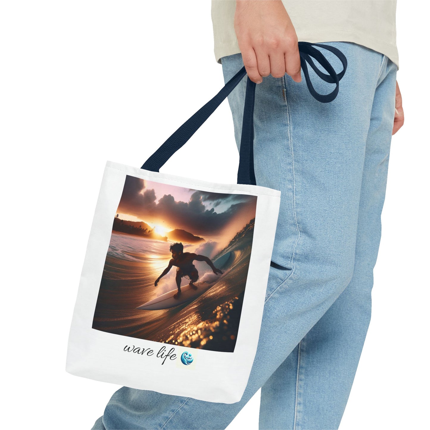 Surfing Vibes Tote Bag - Wave Life & Surfing Design
