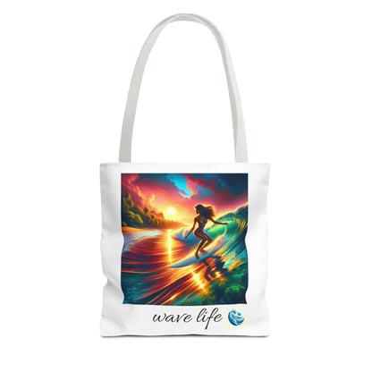 Wave Life Surfing Tote Bag - Perfect for Beach Lovers & Everyday Use
