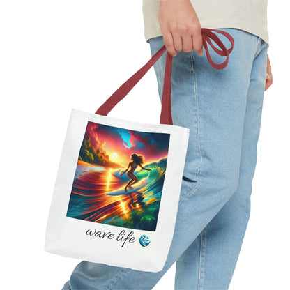 Wave Life Surfing Tote Bag - Perfect for Beach Lovers & Everyday Use
