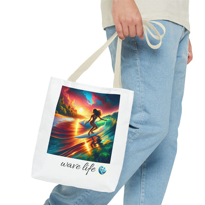 Wave Life Surfing Tote Bag - Perfect for Beach Lovers & Everyday Use