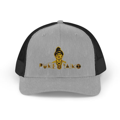 Gold Phantom Trucker Cap - Urban Style, Snapback Hat for Festivals, Outdoor Events, Gift for Him, Unisex Fashion Accessory