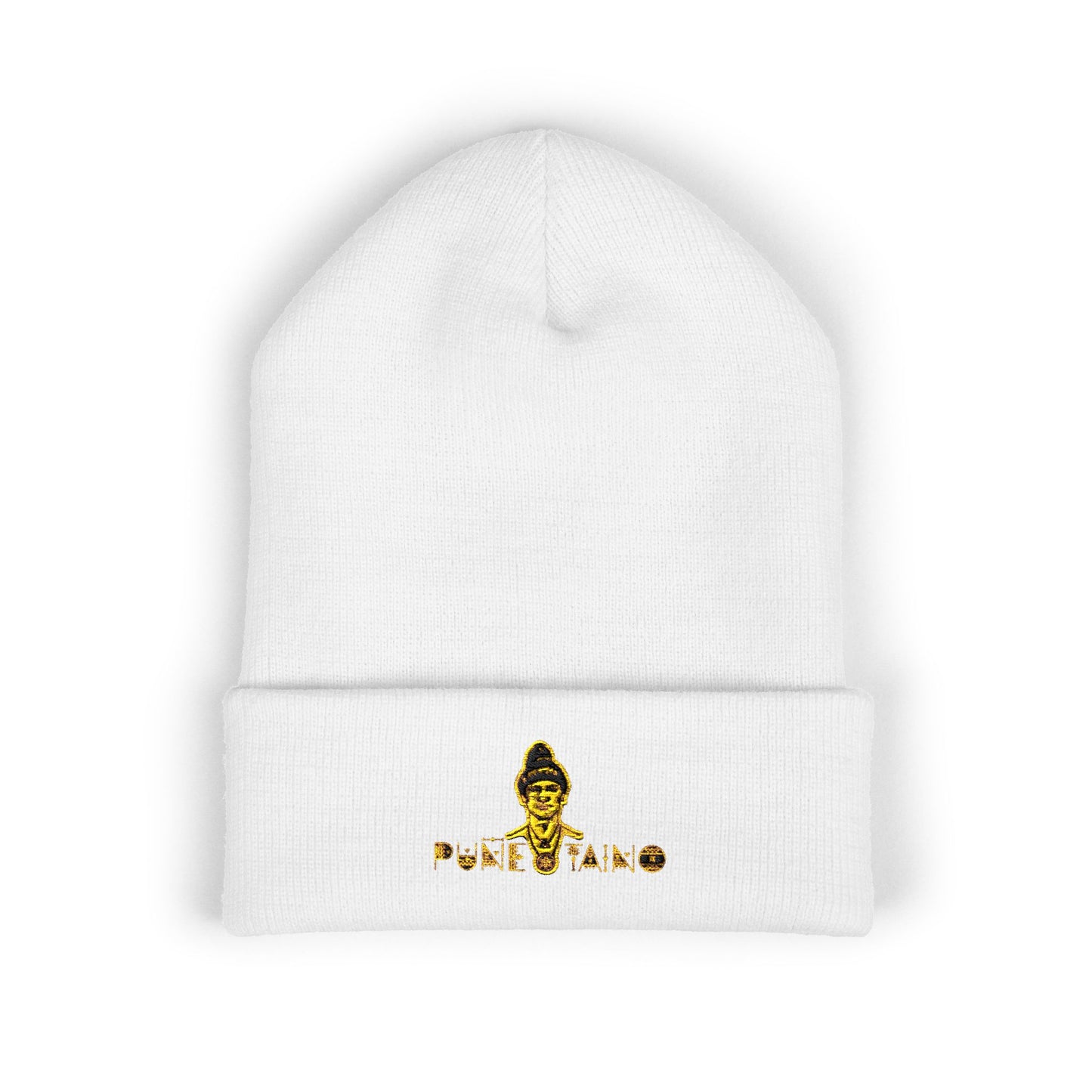 Buddha Embroidered Cuffed Beanie, Cozy Winter Hat, Yoga Gift, Spiritual Headwear, Casual Style Beanie