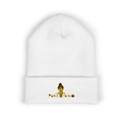 Buddha Embroidered Cuffed Beanie, Cozy Winter Hat, Yoga Gift, Spiritual Headwear, Casual Style Beanie