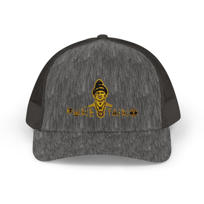 Gold Phantom Trucker Cap - Urban Style, Snapback Hat for Festivals, Outdoor Events, Gift for Him, Unisex Fashion Accessory