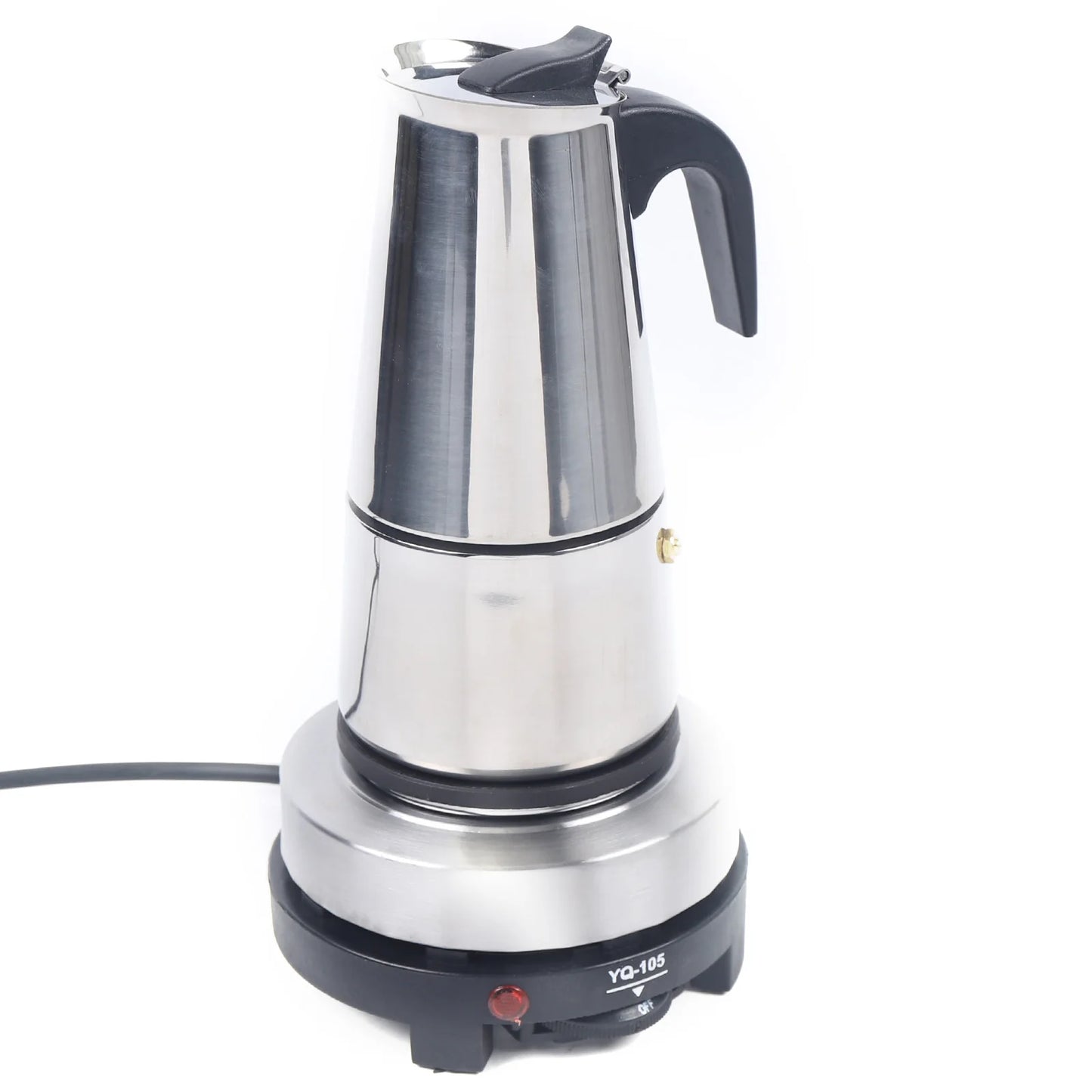 Pune Taino Coffee Electric Moka Pot – 9-Cup Stainless Steel Espresso Maker